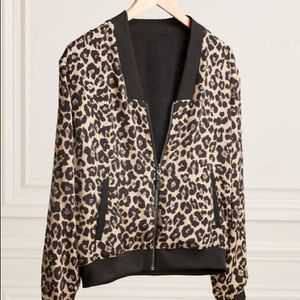 NEW! $149 Stella & Dot Leopard Reversible Bomber